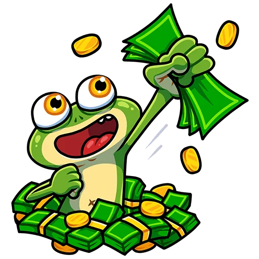 🤑 Стикер «Лягуш и Квакуша Без Текста» для Telegram