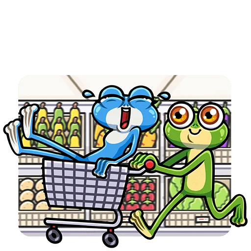 🛒 Стикер «Лягуш и Квакуша Без Текста» для Telegram