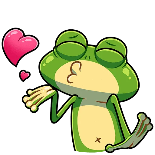 😘 Стикер «Лягуш и Квакуша Без Текста» для Telegram