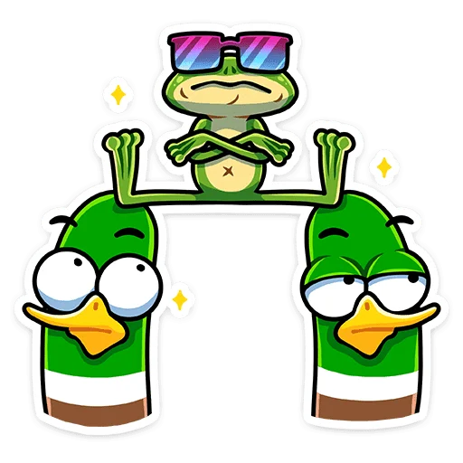 😎 Стикер «Лягуш и Квакуша» для Telegram