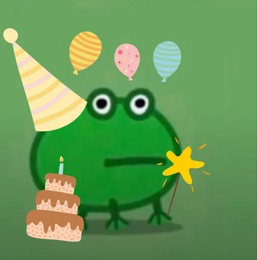 🎂 Стикер «смяшные легушьки» для Telegram