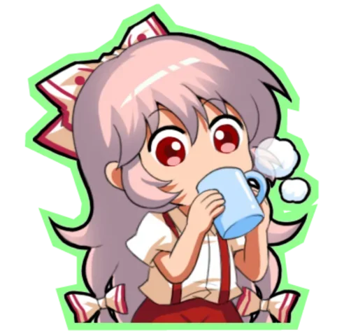 😍 Стикер «Fujiwara no Mokou - Touhou» для Telegram