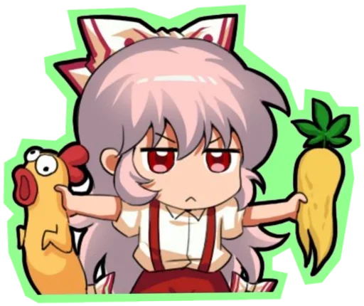 😍 Стикер «Fujiwara no Mokou - Touhou» для Telegram
