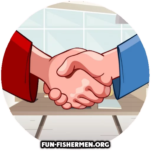 🤝 Стикер «fun fishermen» для Telegram