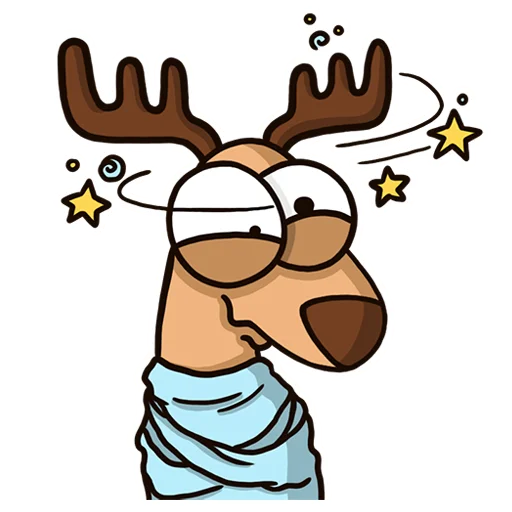 🤪 Стикер «Новогодний олень» для Telegram