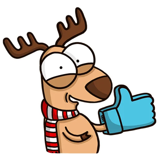 👍 Стикер «Новогодний олень» для Telegram