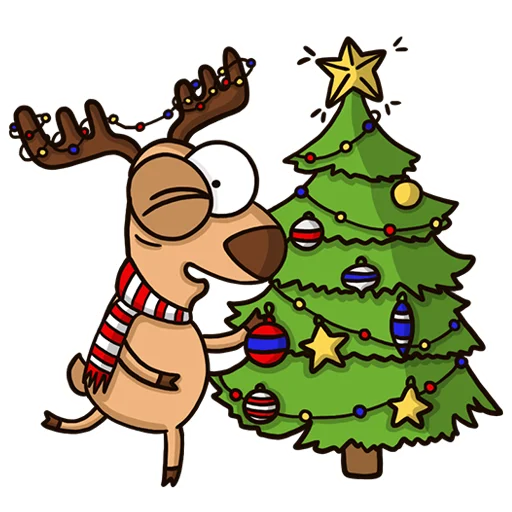🎄 Стикер «Новогодний олень» для Telegram