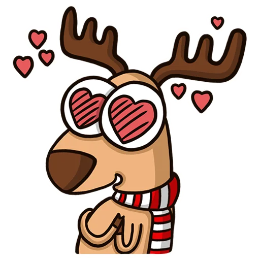 😍 Стикер «Новогодний олень» для Telegram