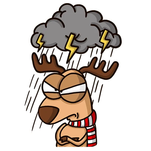 😡 Стикер «Новогодний олень» для Telegram