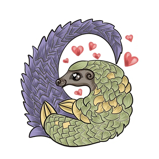 😍 Стикер «Funny Pangolin» для Telegram
