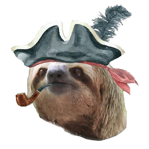 🏴‍☠️ Стикер «Fun Sloth» для Telegram