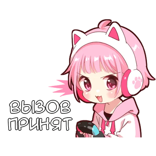 📲 Стикер «Игрок тян» для Telegram