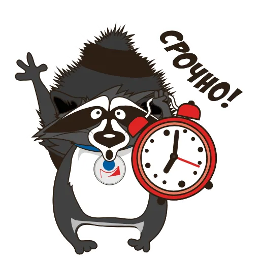 🕰 Стикер «Юридически чистый енот» для Telegram