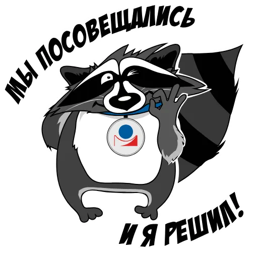 😉 Стикер «Юридически чистый енот» для Telegram