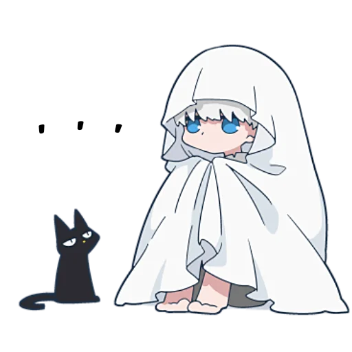 😶 Стикер «Призраки и черные кошки» для Telegram