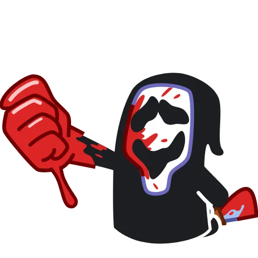 Стикер 3 Ghost Face - эмоджи из фильма Крик