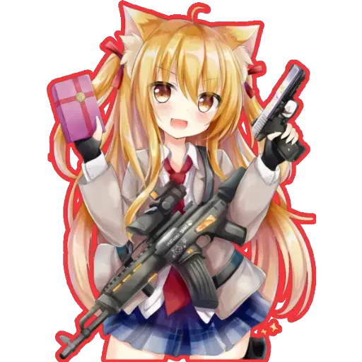 🔫 Стикер «girl With arms» для Telegram