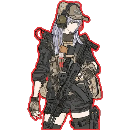 🔫 Стикер «girl With arms» для Telegram