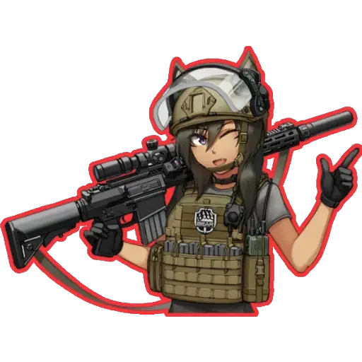 🔫 Стикер «girl With arms» для Telegram