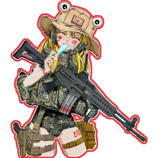 🔫 Стикер «girl With arms» для Telegram