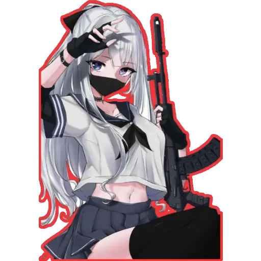 🔫 Стикер «girl With arms» для Telegram