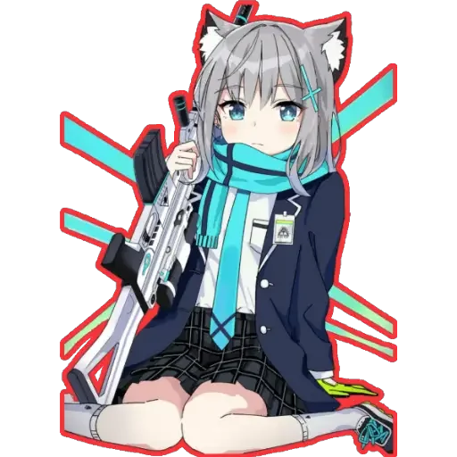 🔫 Стикер «girl With arms» для Telegram