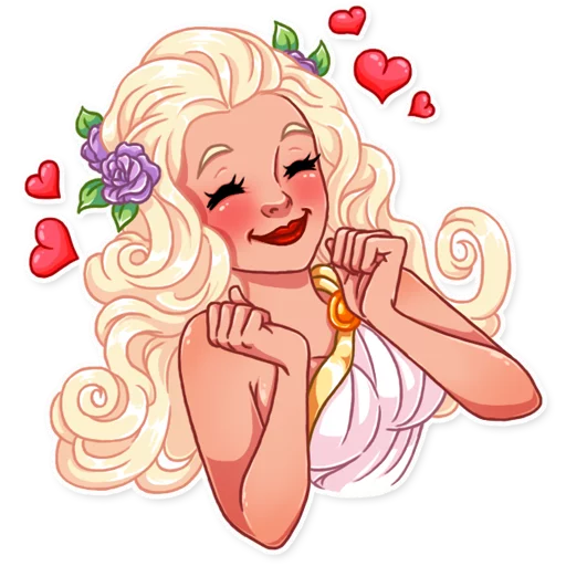 😊 Стикер «Girl in Love» для Telegram