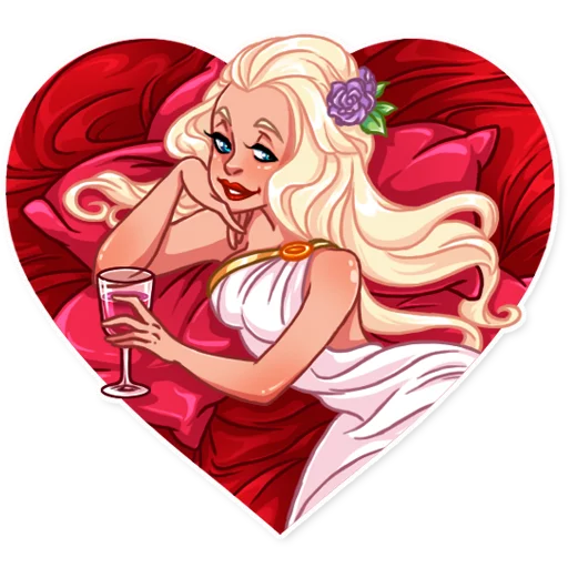 🍷 Стикер «Girl in Love» для Telegram