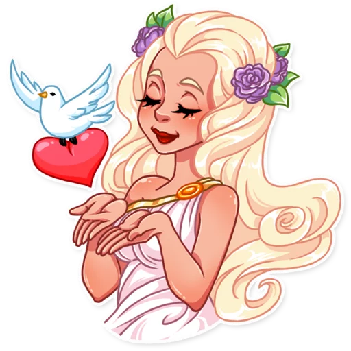 🕊 Стикер «Girl in Love» для Telegram