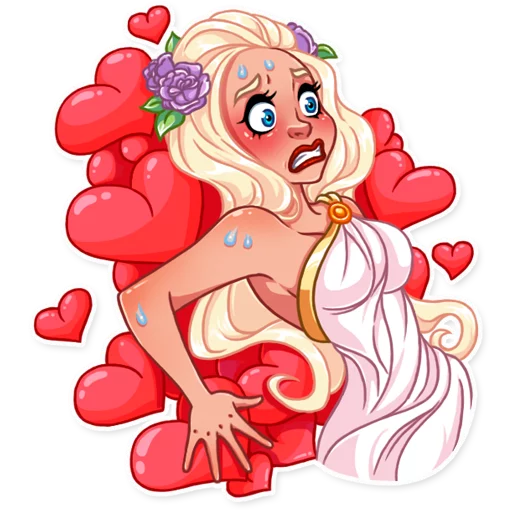 😰 Стикер «Girl in Love» для Telegram