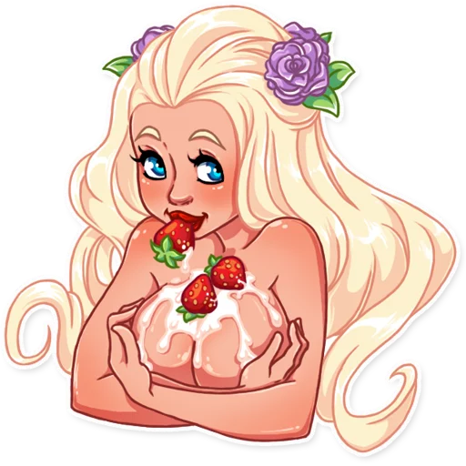 🍓 Стикер «Girl in Love» для Telegram