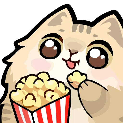 🍿 Эмодзи «Girl and Cats» для Telegram