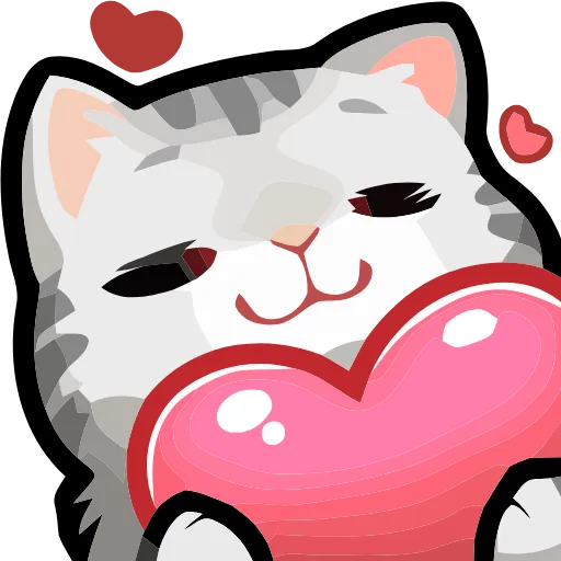 ❤️ Эмодзи «Girl and Cats» для Telegram