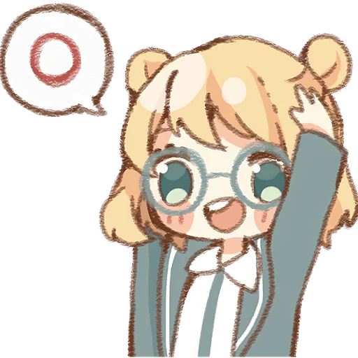 🙆‍♀ Стикер «Тян в круглых очках» для Telegram