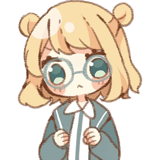 🥺 Стикер «Тян в круглых очках» для Telegram