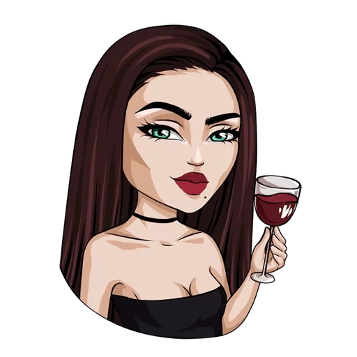🍷 Стикер «Типичная девушка» для Telegram