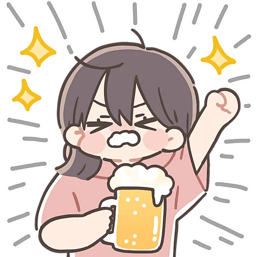 🍻 Стикер «Летняя тян» для Telegram