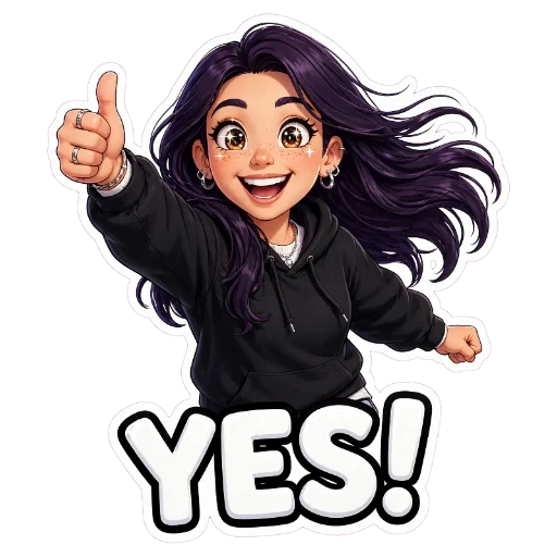 ✋ Стикер «Girls Vibes» для Telegram