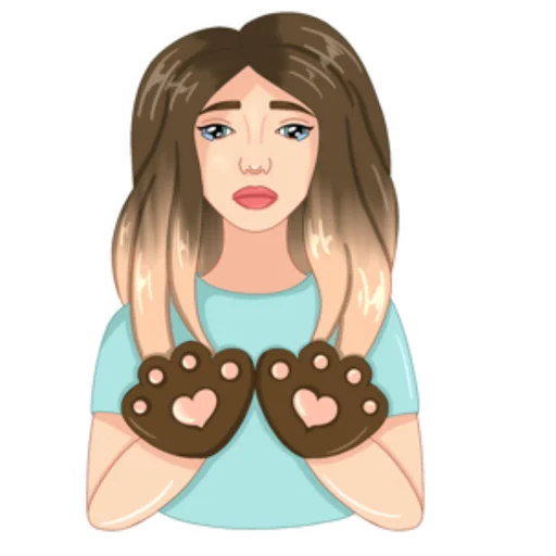 🥺 Стикер «Girl from CatsiArt» для Telegram