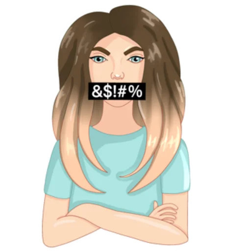 🤬 Стикер «Girl from CatsiArt» для Telegram