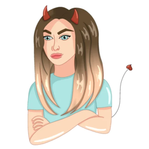 😈 Стикер «Girl from CatsiArt» для Telegram