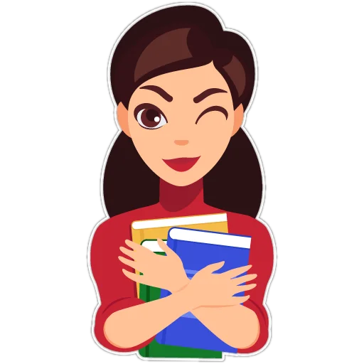 😉 Стикер «Girls Loves Books» для Telegram