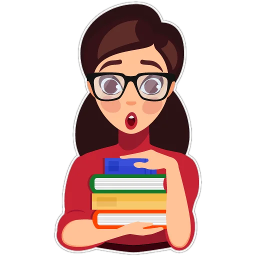😮 Стикер «Girls Loves Books» для Telegram