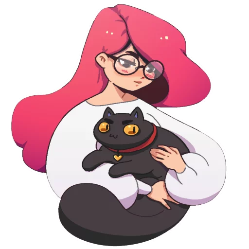 😃 Стикер «Girls and Cats» для Telegram