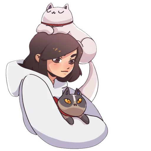 😌 Стикер «Girls and Cats» для Telegram