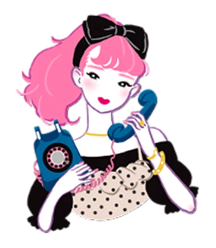 📞 Стикер «Girls talk club» для Telegram