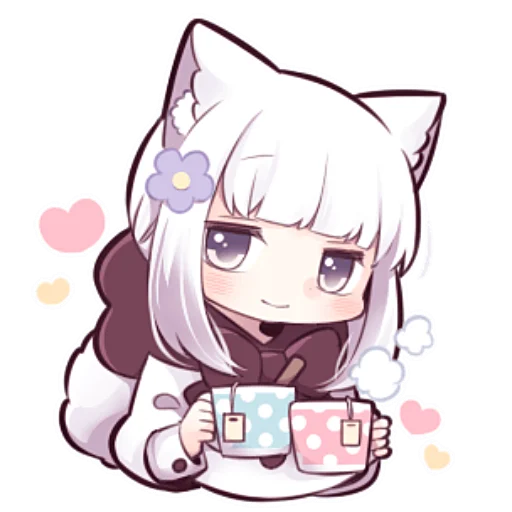 ☕ Стикер «Девочка волчица» для Telegram