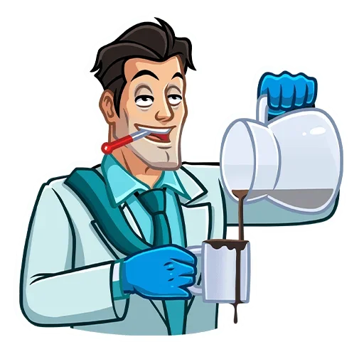 ☕ Стикер «Главный врач» для Telegram