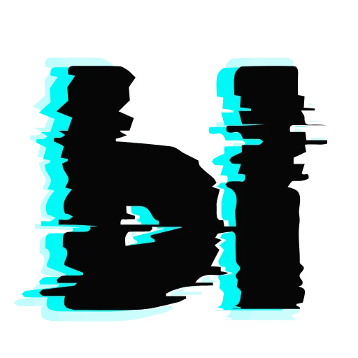 Стикер 30 Glitch Font