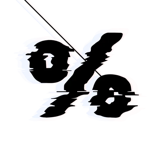 Стикер 54 Glitch Font